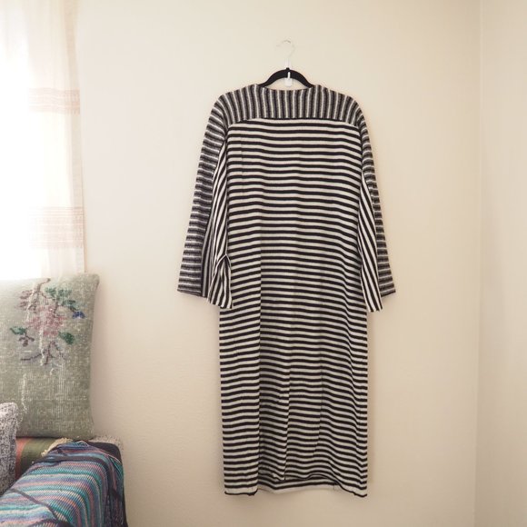 !! Zara Extra Soft Knit Wool Stripe Long Sleeve Dress sz M 100% wool - Picture 10 of 11